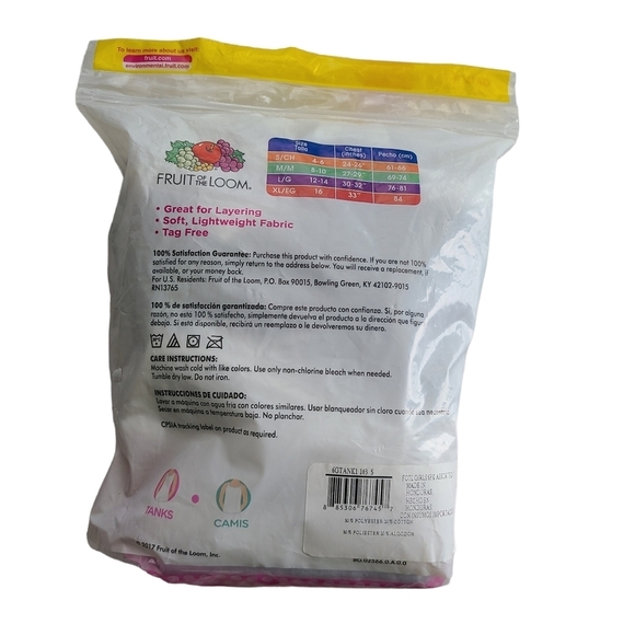 Fruit of the Loom Girls 6 pack Tanks Tag Free Size S / CH - Picture 2 of 2